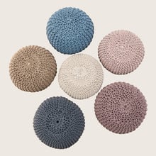 30cm Hand-Knitted Cotton Pouffe